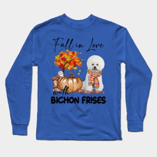 White Bichon Frise Fall in Love Scarf Long Sleeve T-Shirt